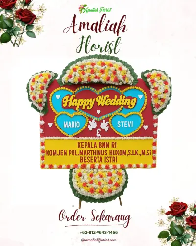Karangan Papan Bunga Pernikahan di Silirejo